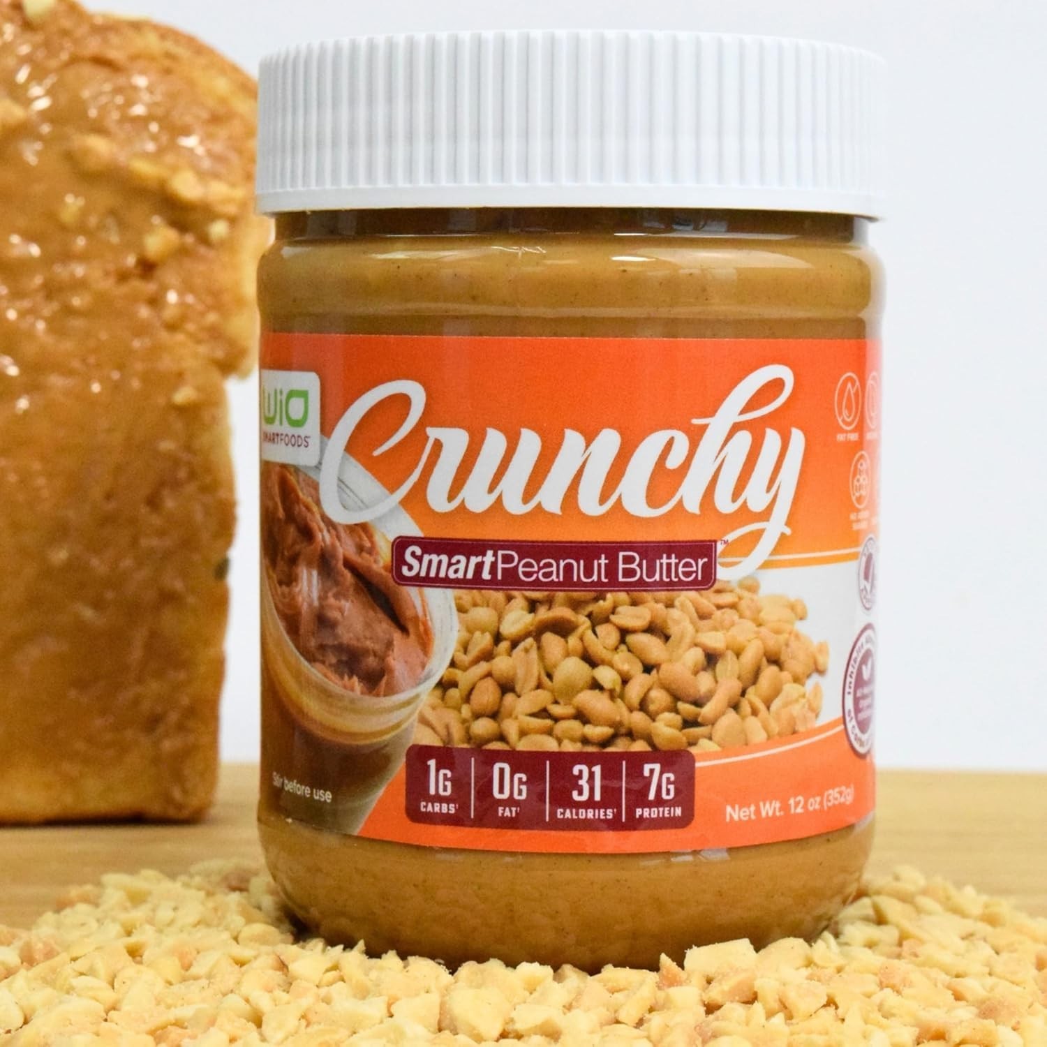 WiO SmartFoods Sugar-Free Crunchy Peanut Butter 2 Pack