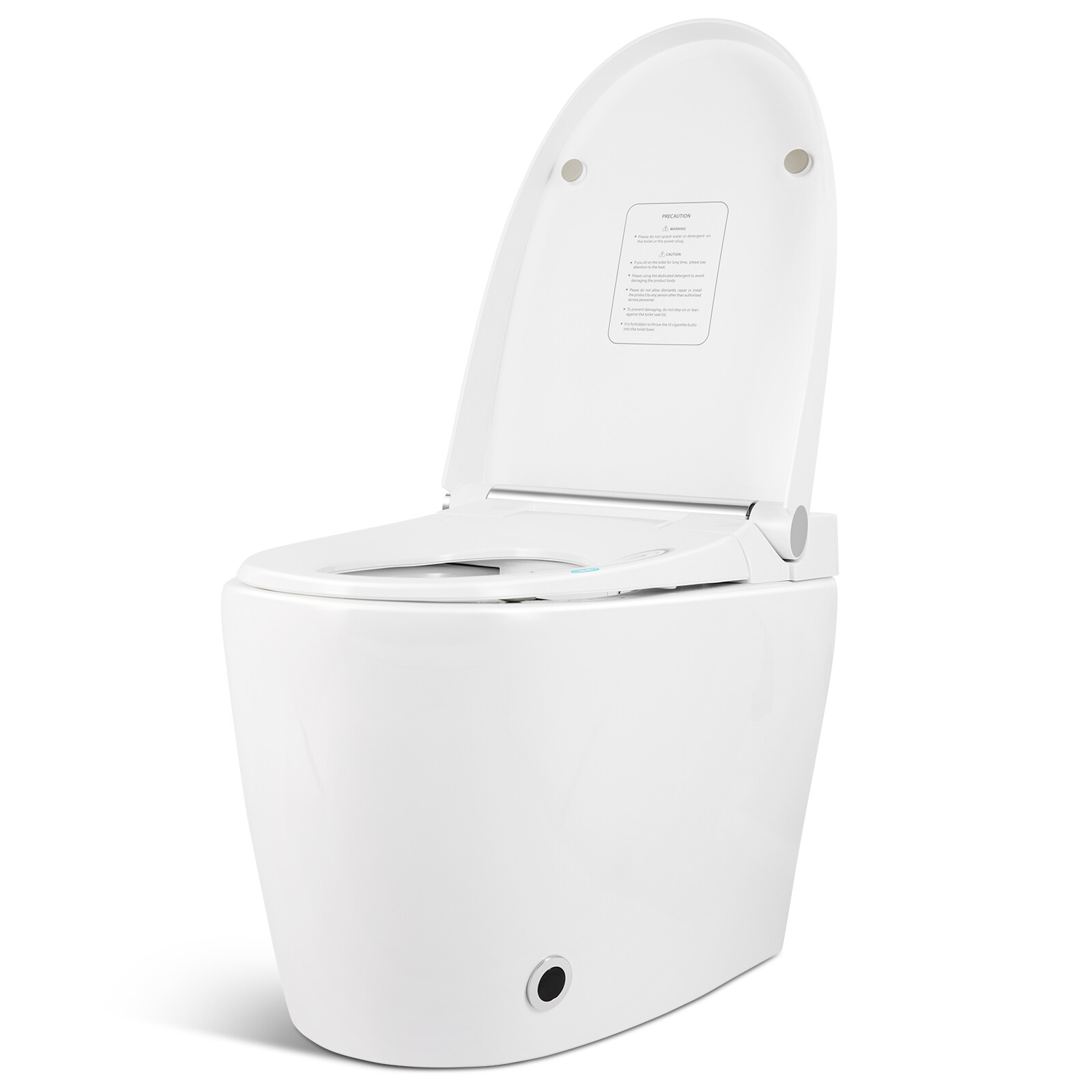 New Electronic Smart One Piece Toilet Heat Auto Flush Foot Sensor w/ Night Light