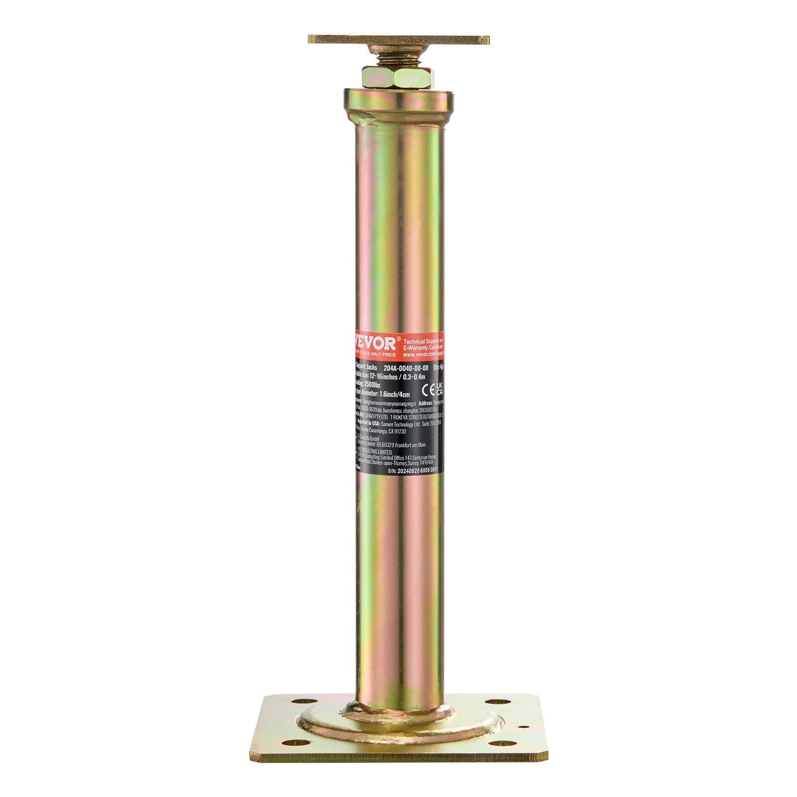 VEVOR 4PCS Adjustable Floor Jack Post House Floor Leveling Lift 11.6"-16" Height