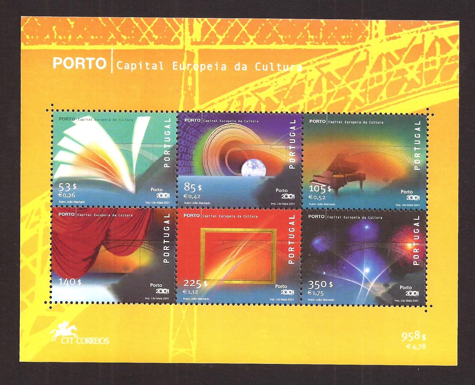 [246] Portugal 2001, Block MNH**Oporto, European Capital of Culture.Porto