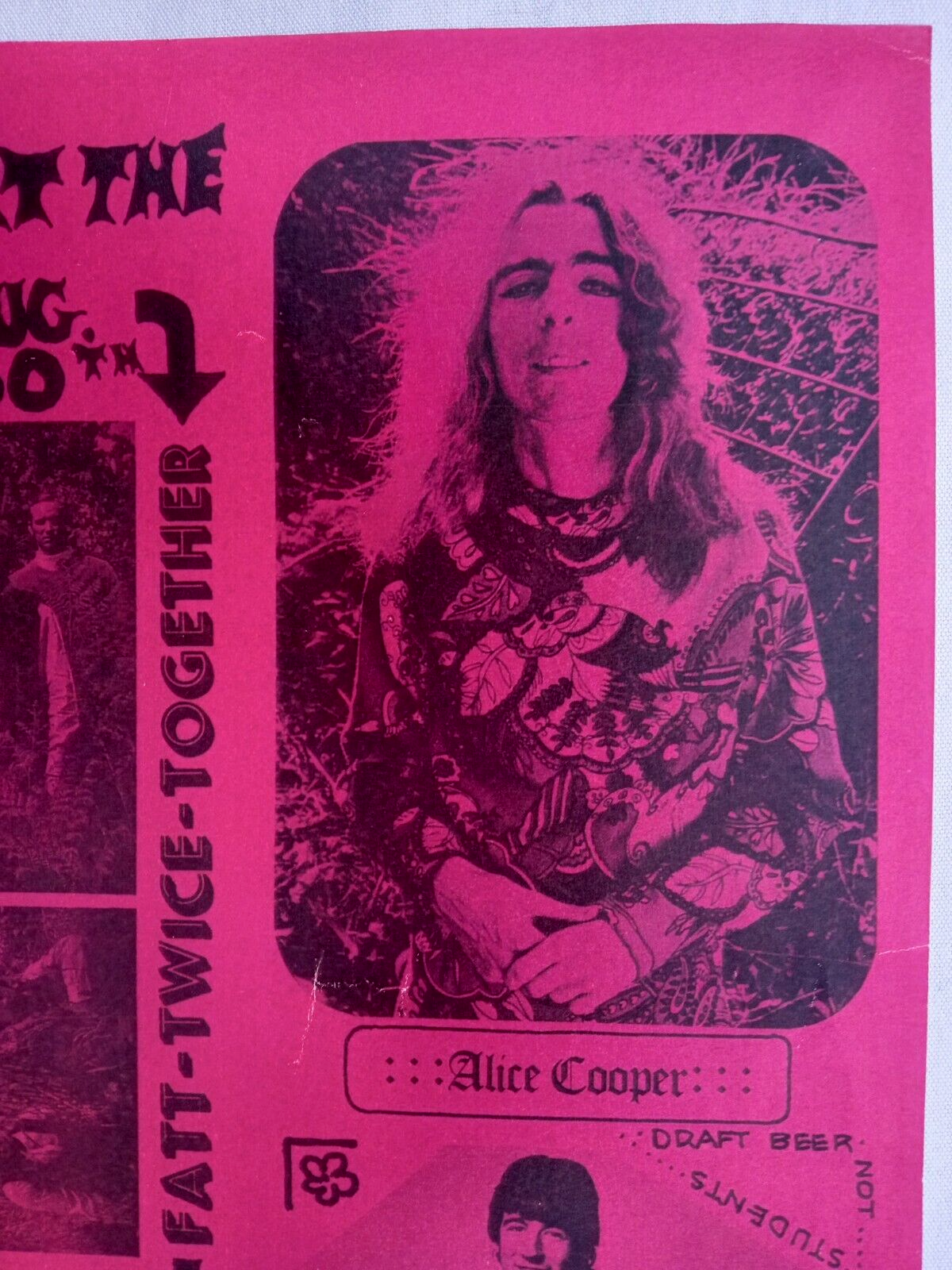 ALICE COOPER 1969 Pretties For You Tour Original Vintage Concert Handbill Mint-