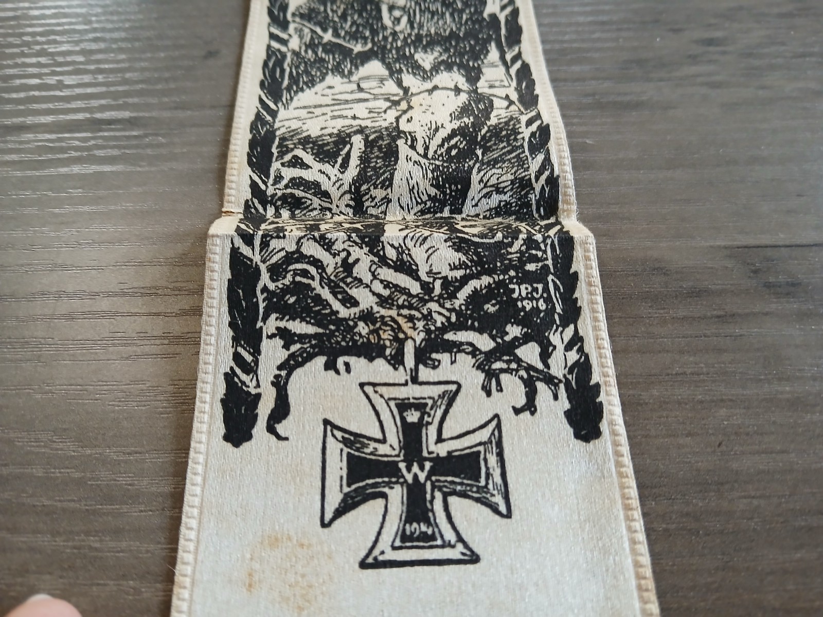 1914-1916 WWI World War 1 German Vivat Silk Fund Raising Ribbon Military Soldier