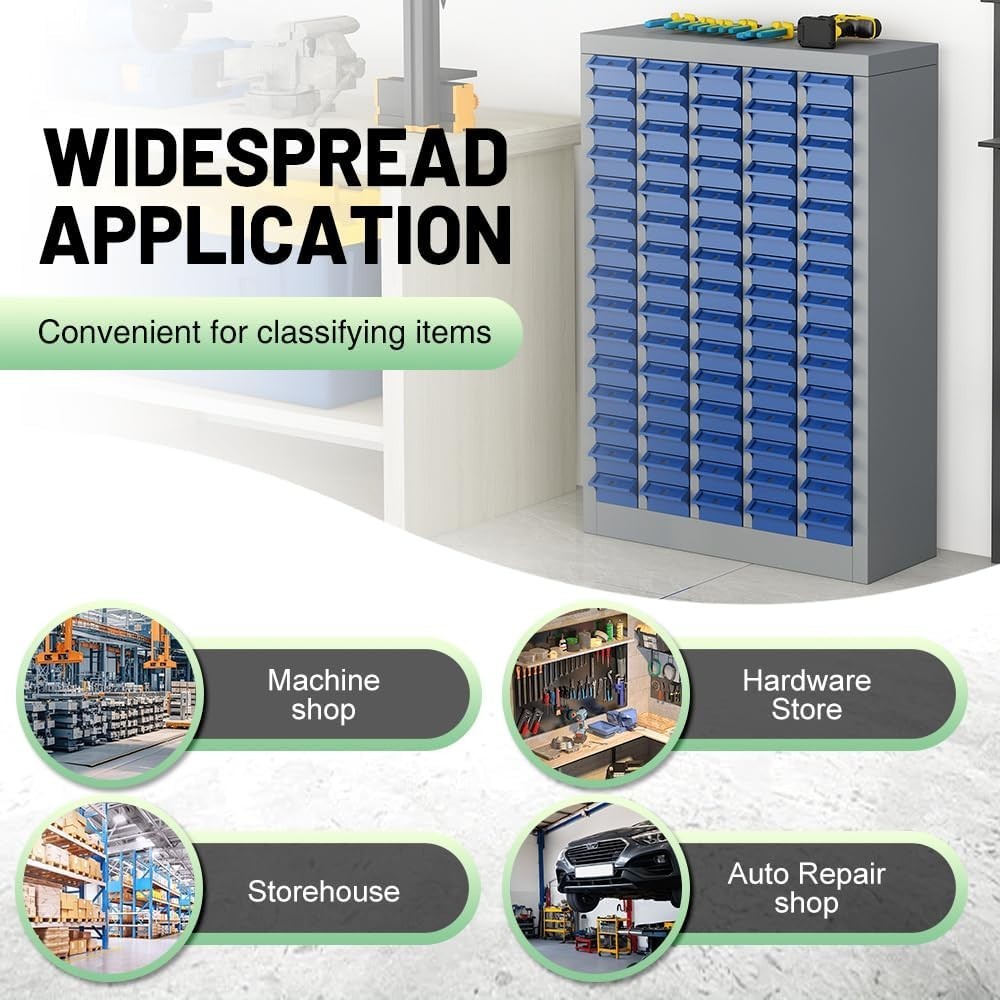 75 Drawers Parts Cabinet, Bolt & Nut Storage, Hardware Tool Organization Shelves