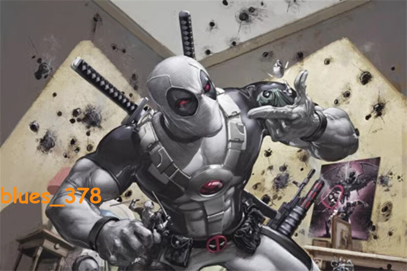 X-FORCE Gray Deadpool Halloween Cosplay Jumpsuit Costume Accessories Suit Lot