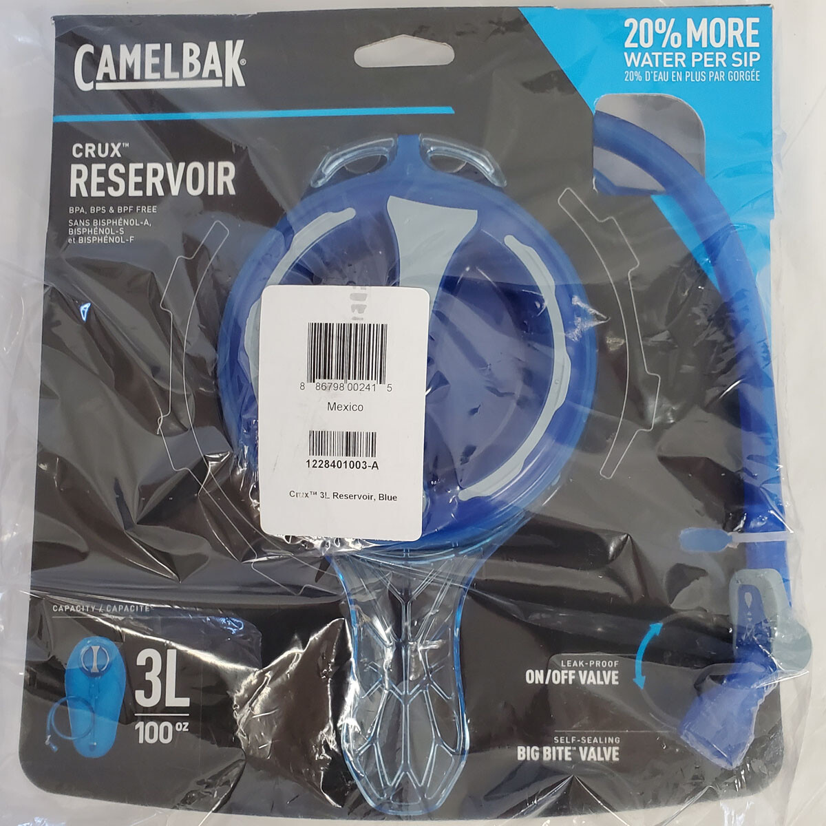 CamelBak Crux Hydration Pack Replacement Reservoir Bladder Blue 100 OZ / 3 L