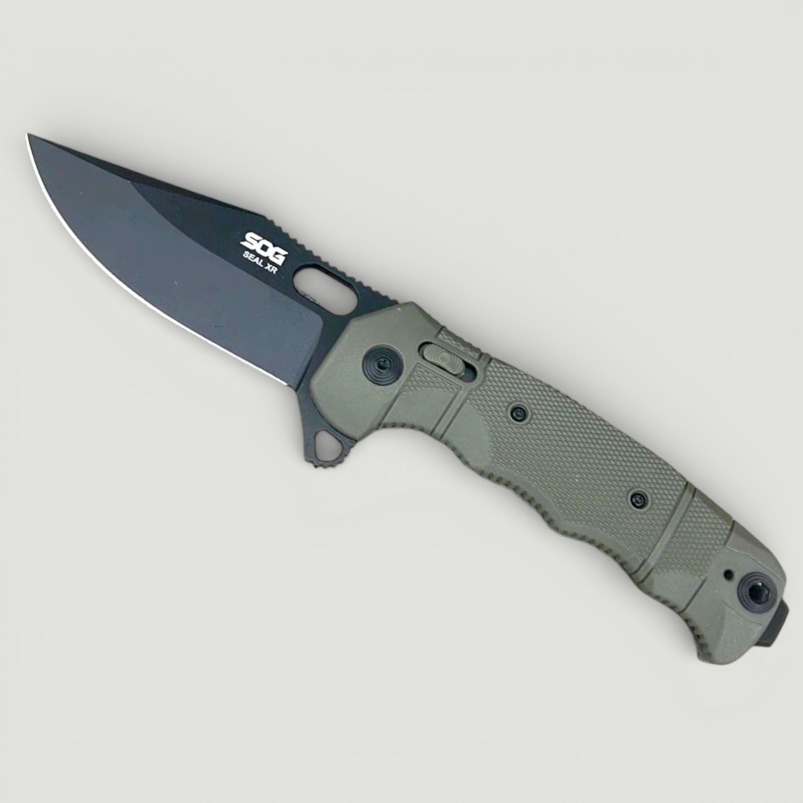 SOG SEAL XR Folding Knife 4" S35VN Steel Clip Point Blade OD Green GRN Handle