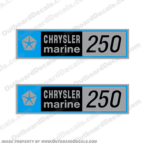 Fits Chrysler Marine 225 Boat Engine Decals (Set of 2)