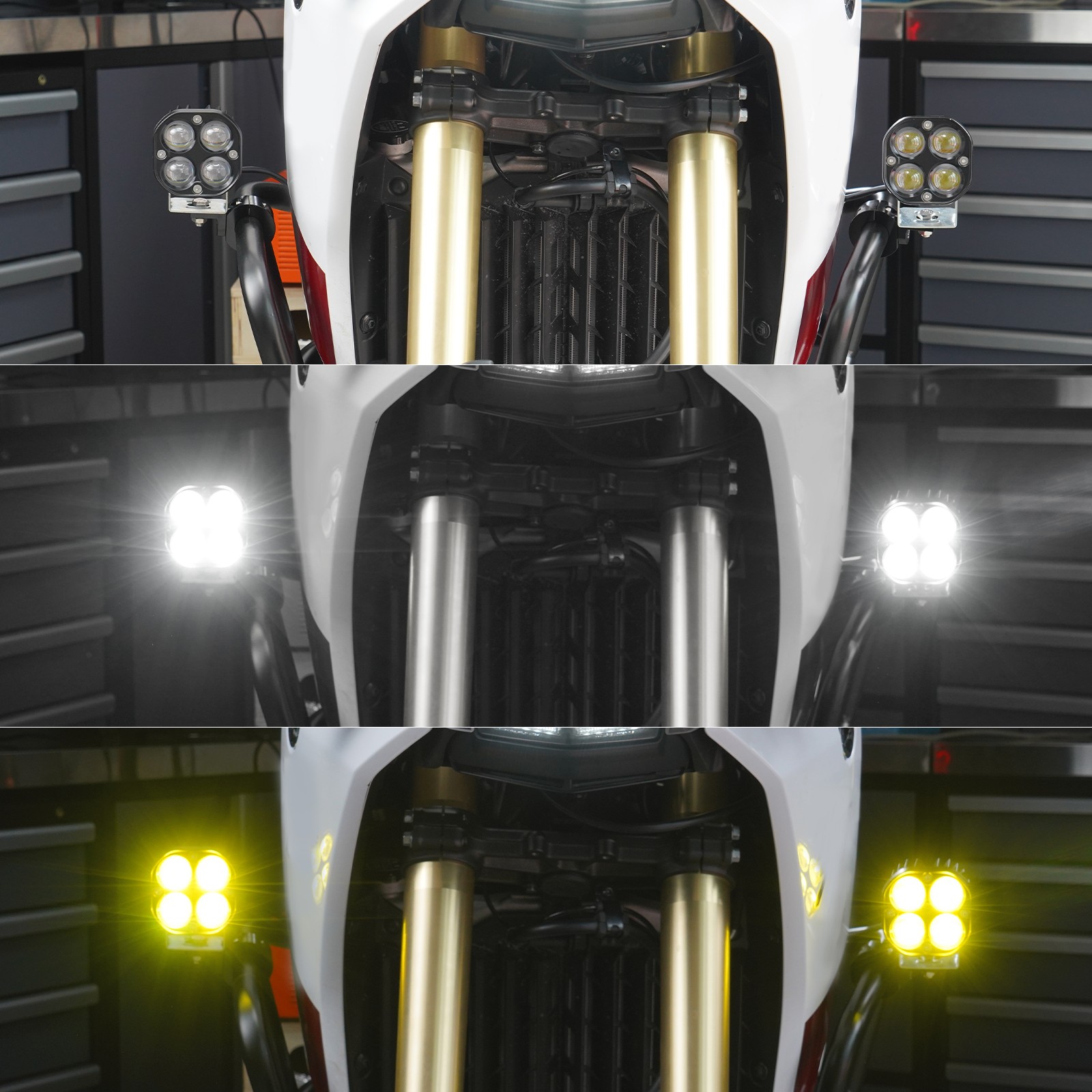 1" Front Bumper Spot LED Work Light Pods For Yamaha Tenere 700 XTZ700 2019-2024