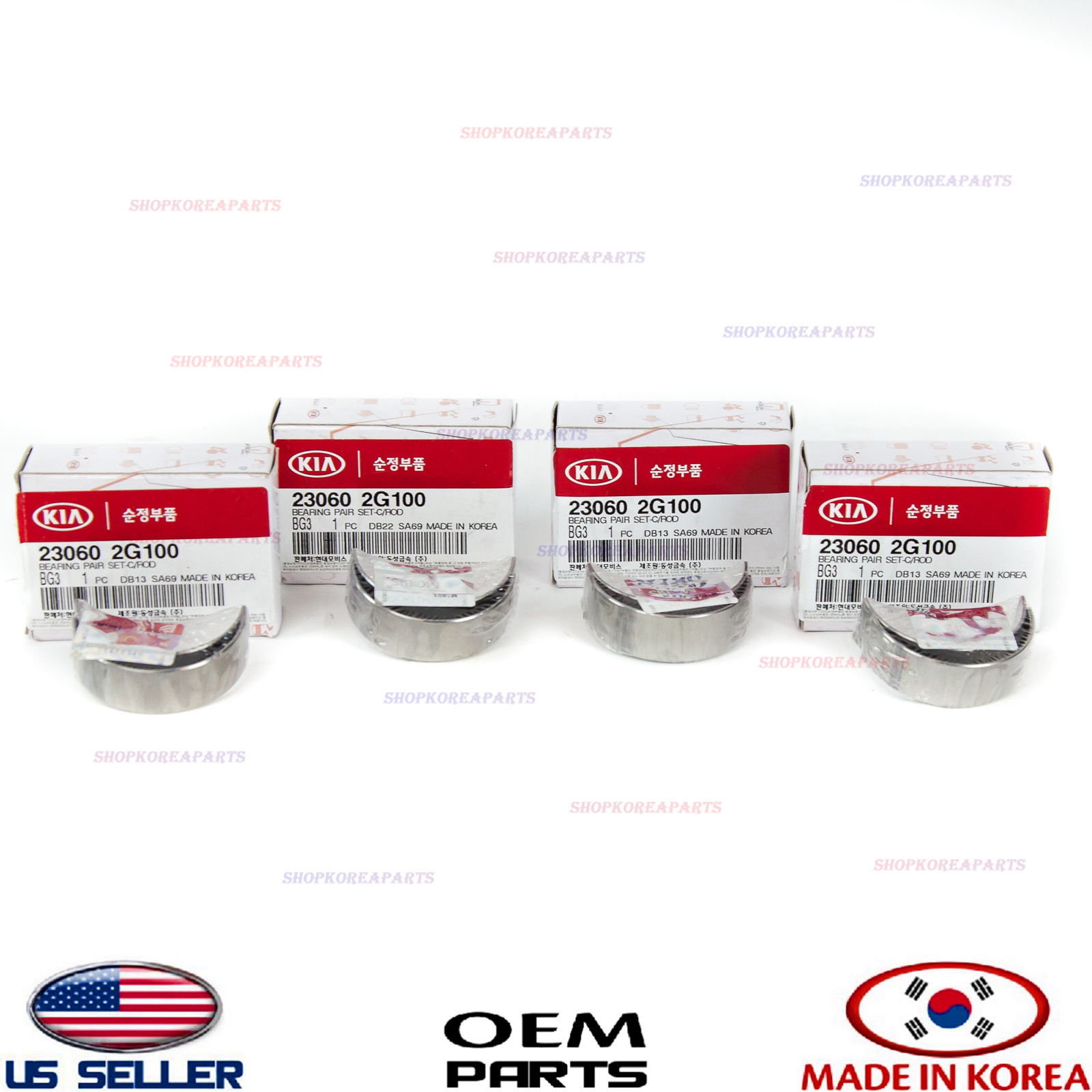 Genuine Сonnecting Rod Bearing Set 8pc OEM Hyundai Kia 2.0 2.4 See compatibility