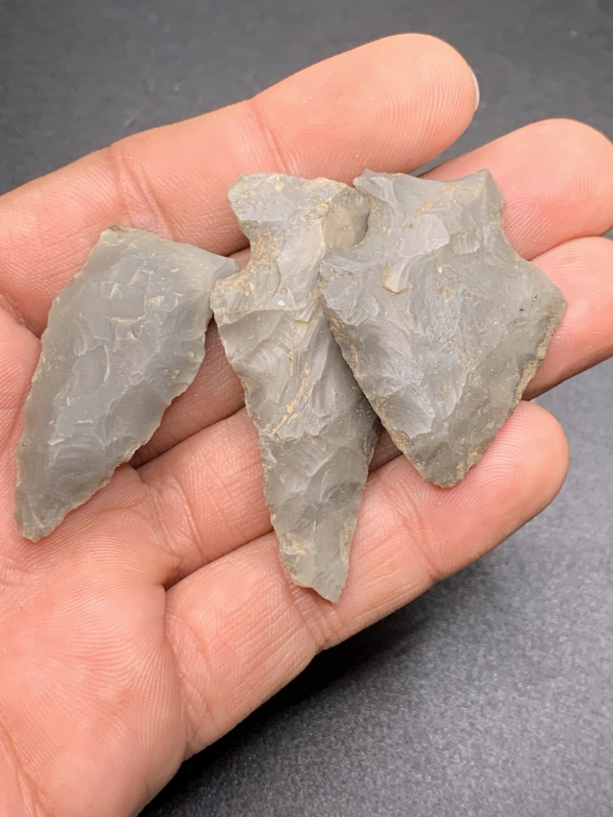3 Authentic Hornstone Arrowhead From Knox Co Indiana 1 1/4 Inch Found Vincennes