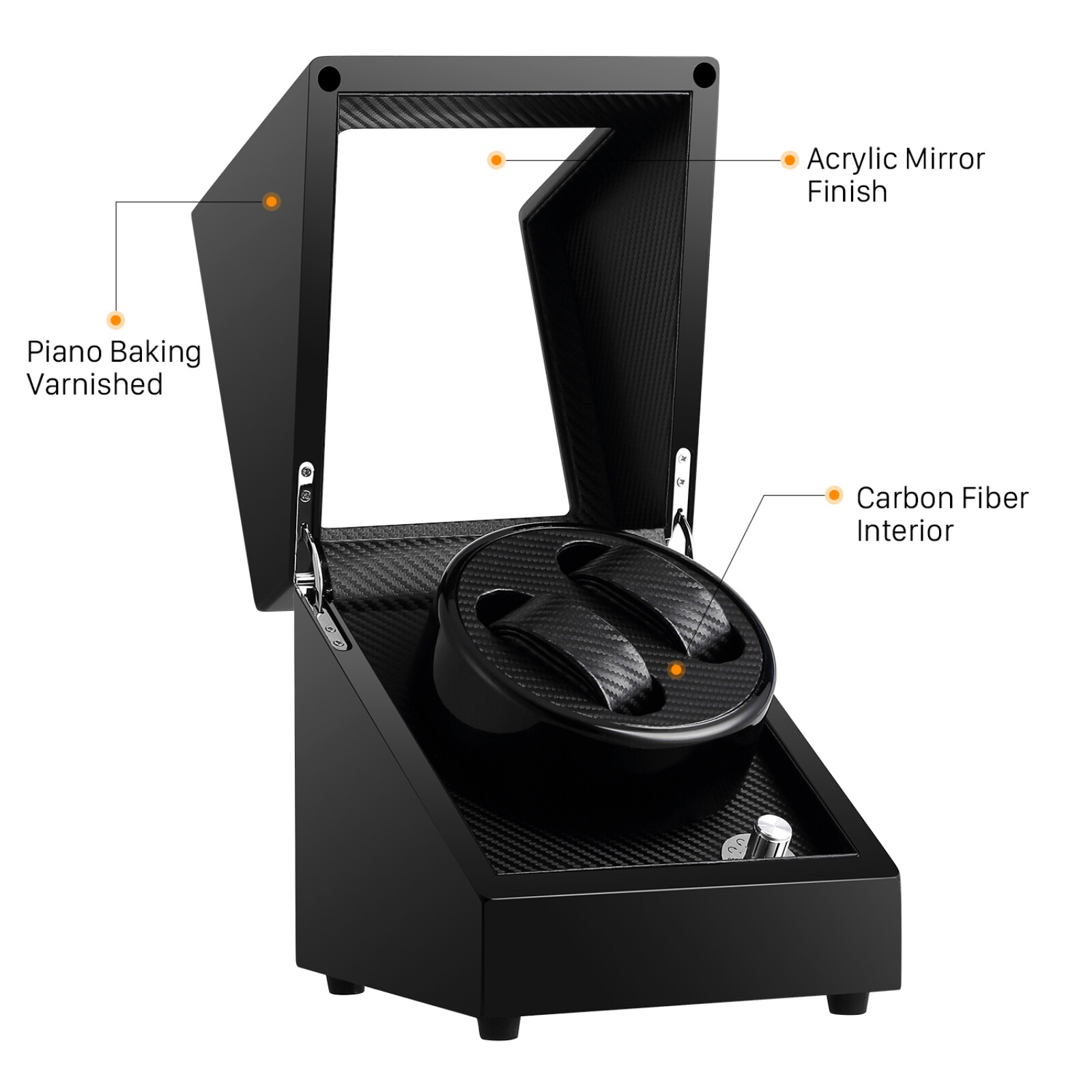 Watch Winder Case Display Double Automatic MDF Wood Watch Organizer Box Gifts US