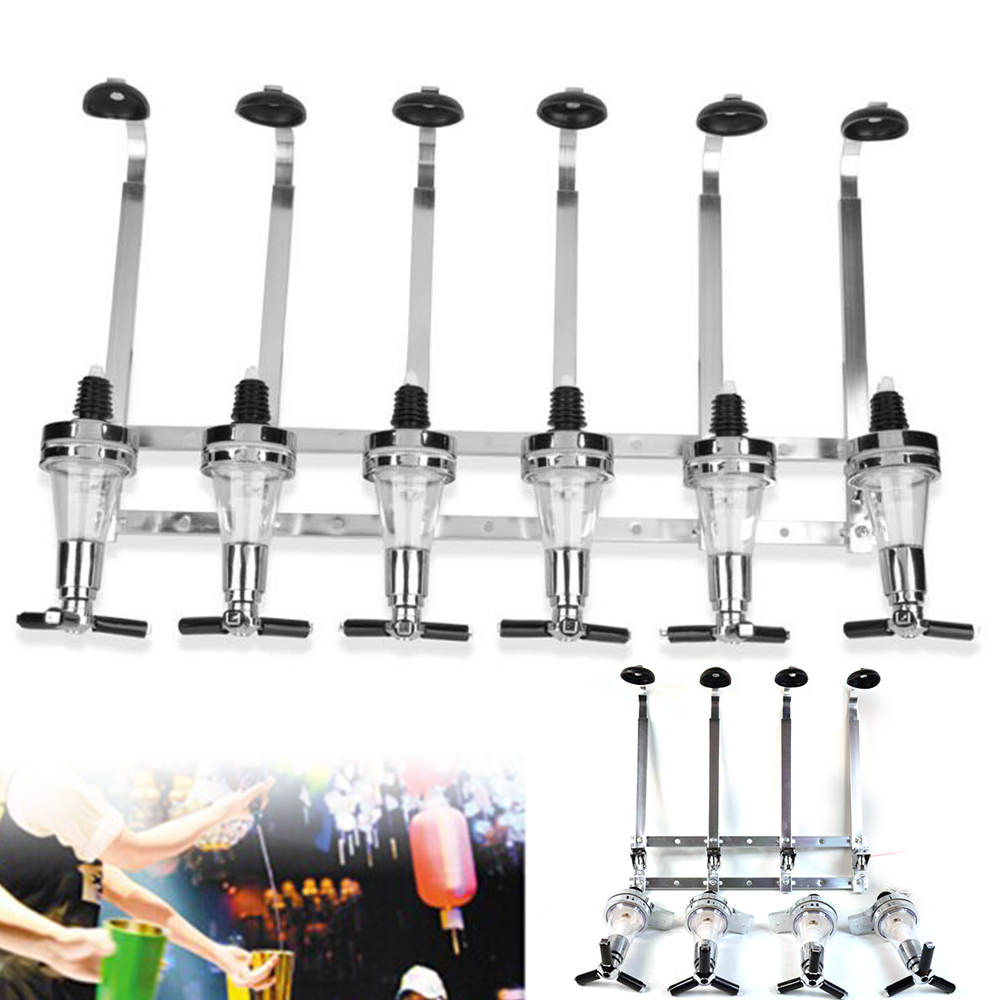 4/ 6 Bottle Wall Mounted Bar Beverage Liquor Dispenser Rack Holder Alcohol Drink