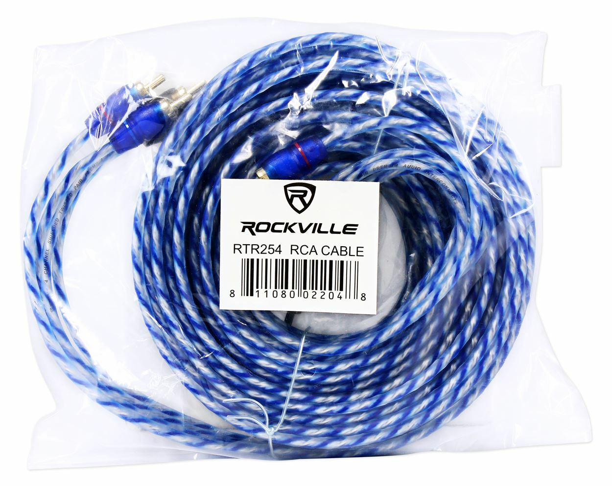 Rockville RTR254 25 Foot 4 Channel Twisted Pair RCA Cable Split Pin, 100% Copper