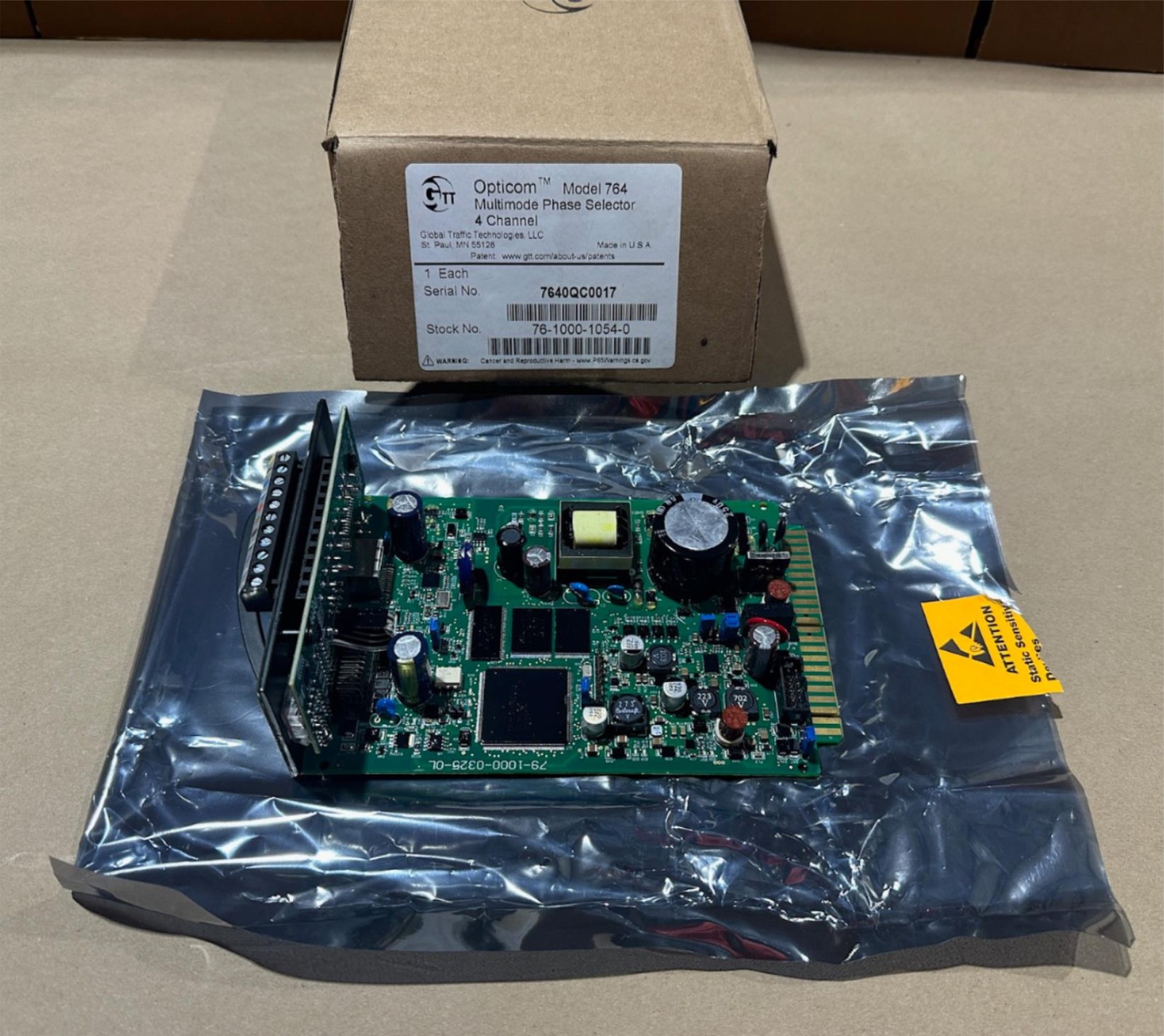 GTT Opticom IR 764 Multimode Phase Selector 4 Channel Board 76-1000-1054-0