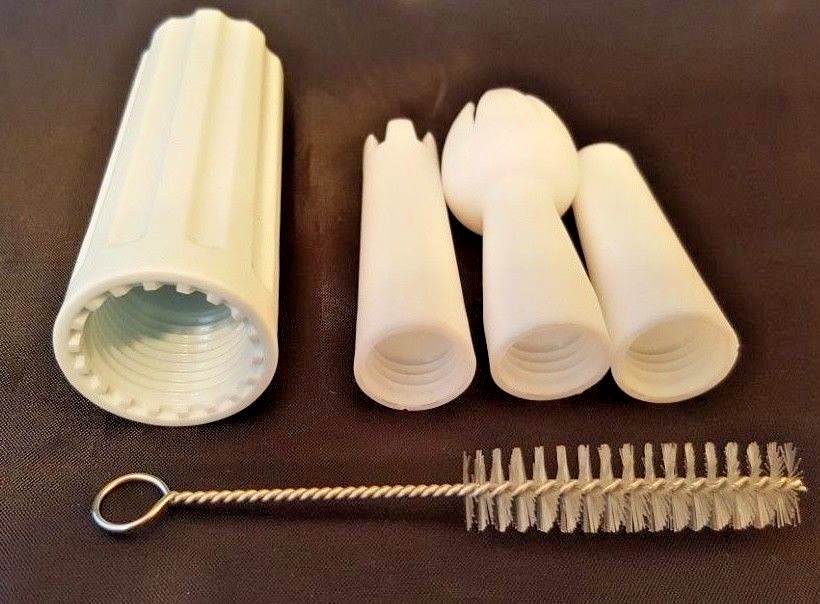 Whipped Cream Whipper parts 8g Charger Holder, 3 Tips + brush BOX kit PBXKT