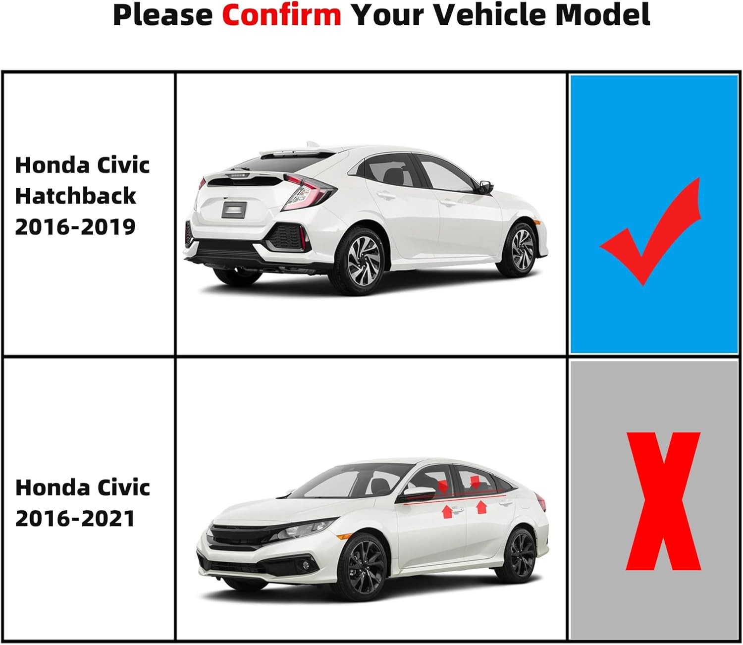 Honda Civic Hatchback Window Weatherstrip Type R 2016-2019 Molding Trim Seal