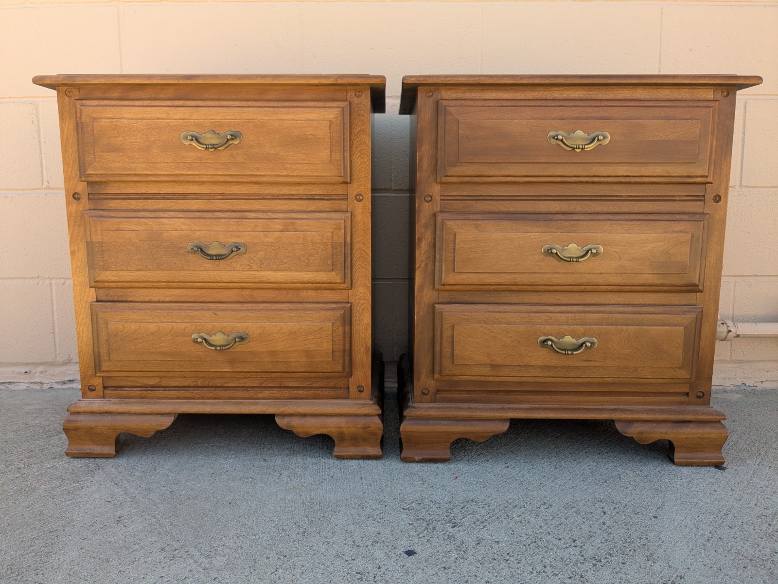 Vintage Modern Regency Wood Side Tables Night Stands End Tables