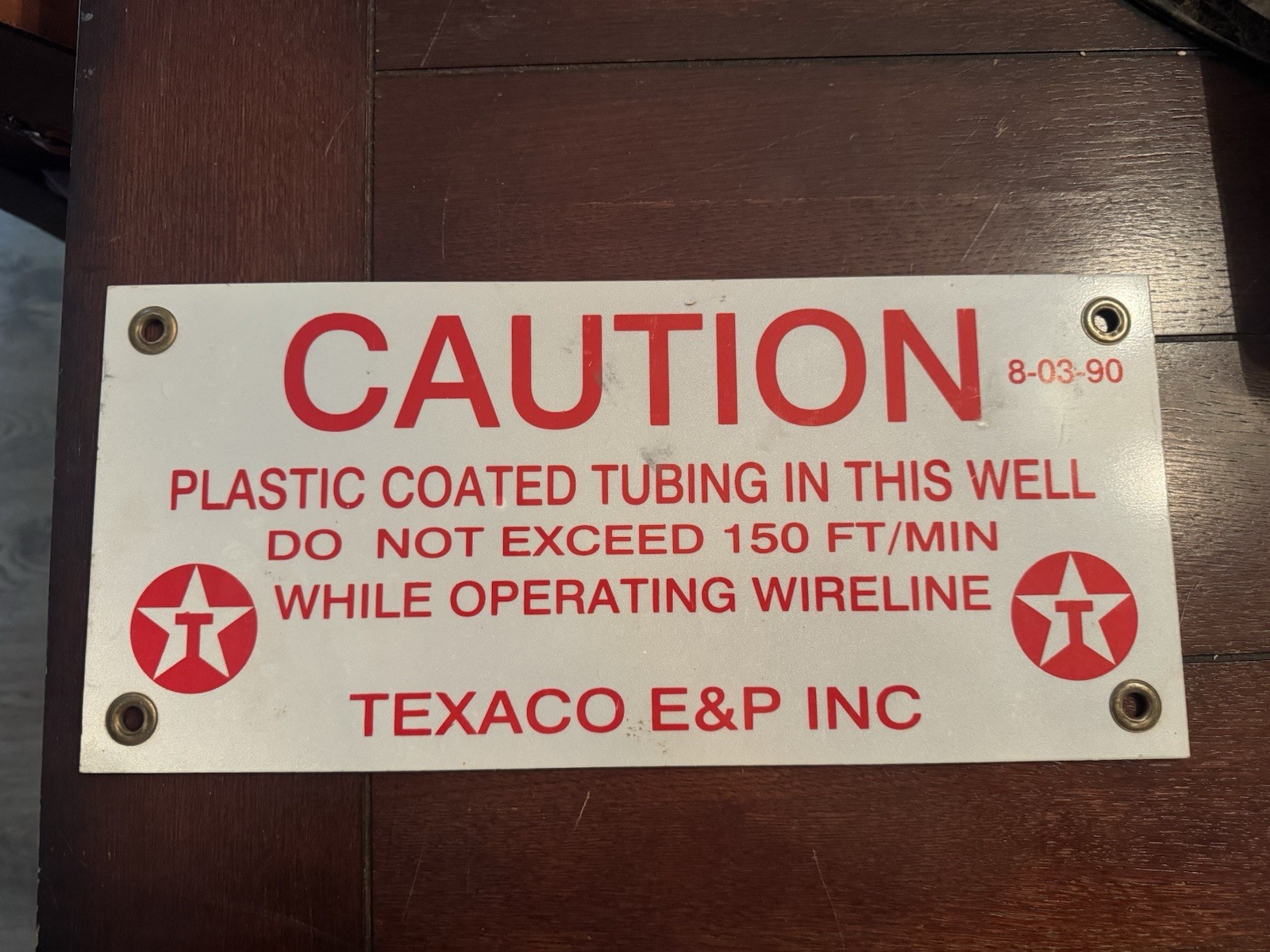 Aluminum Texaco Sign 1990