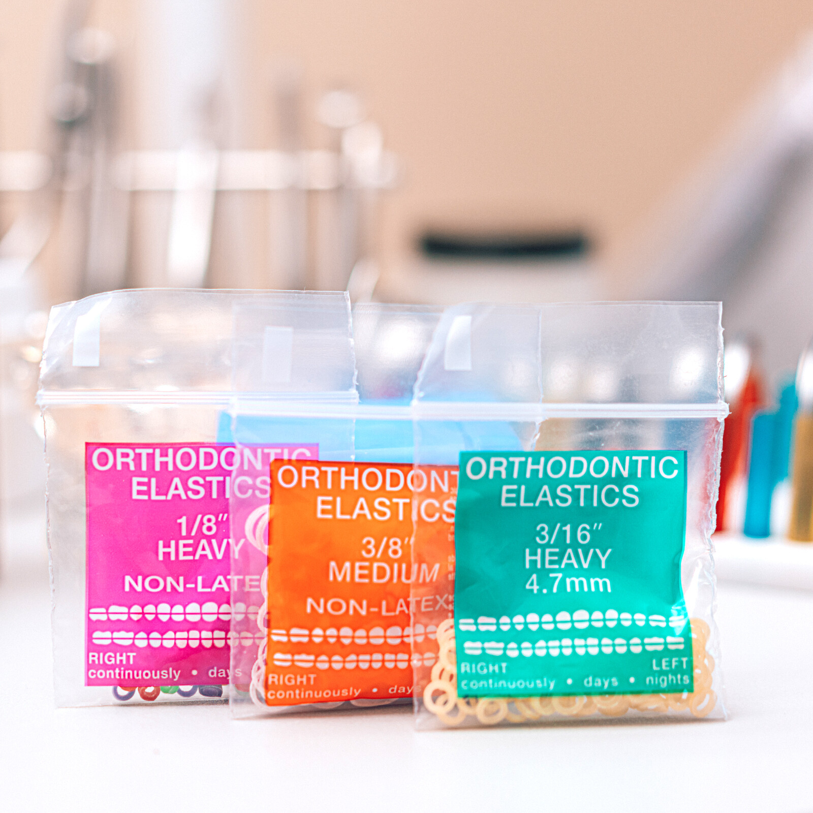 JMU Dental Orthodontic Elastics Intraoral Elastic Bands Latex Braces 100pcs/pk