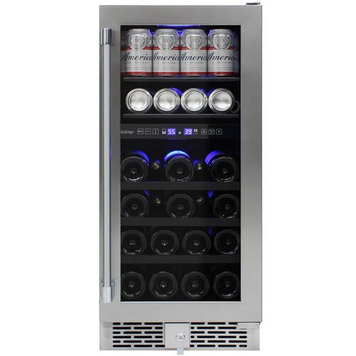 VinoTemp 19 Bottle Outdoor Dual-Zone Wine and Beverage Cooler