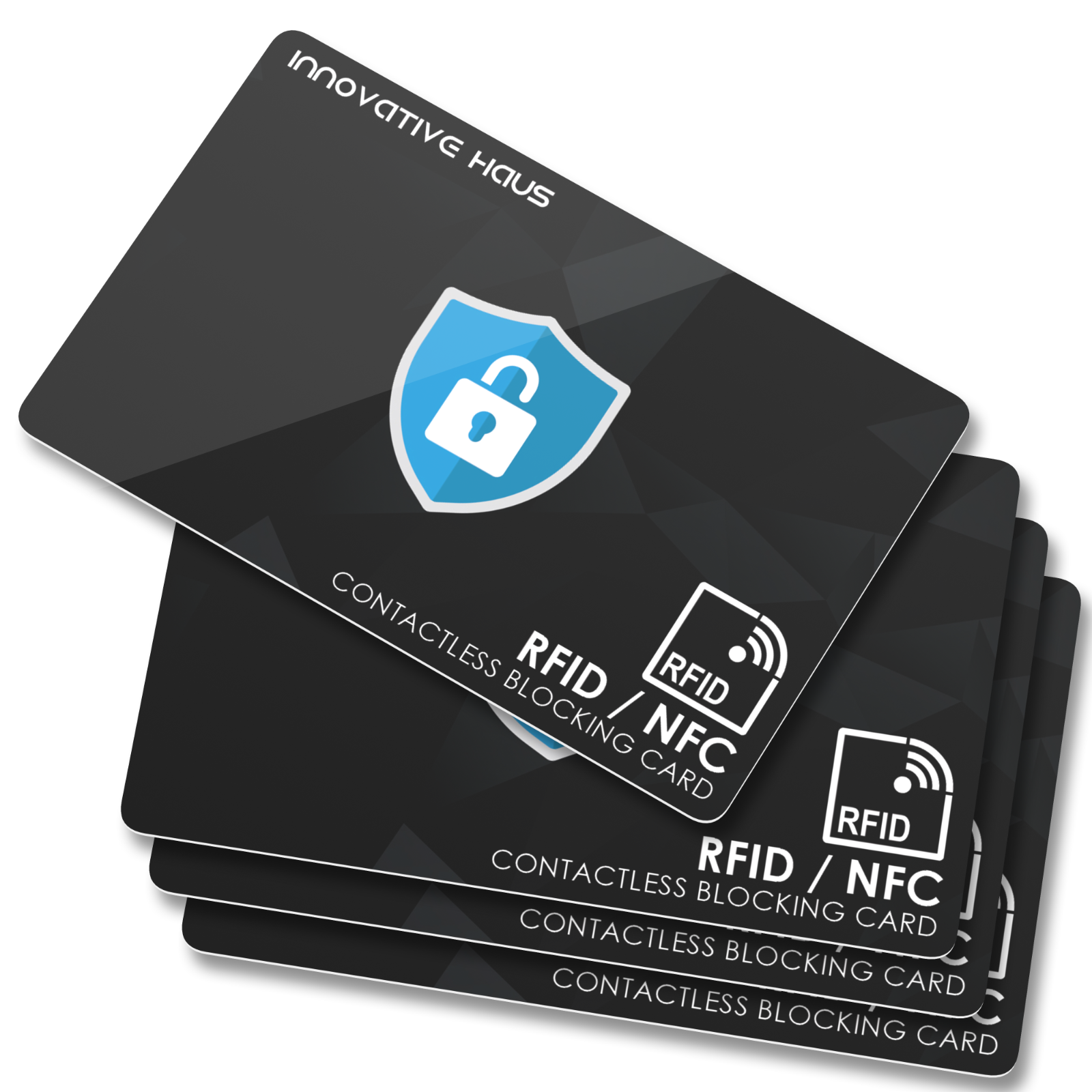 RFID Blocking Card - Slim RFID Card Blocker - NFC Contactless Card Protector 4pk