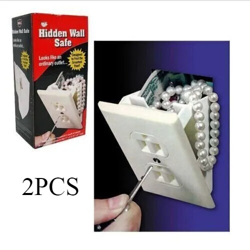 2PCS Hidden Wall Safe Security Electrical Outlet Keys Vault Secret Hide Valuable