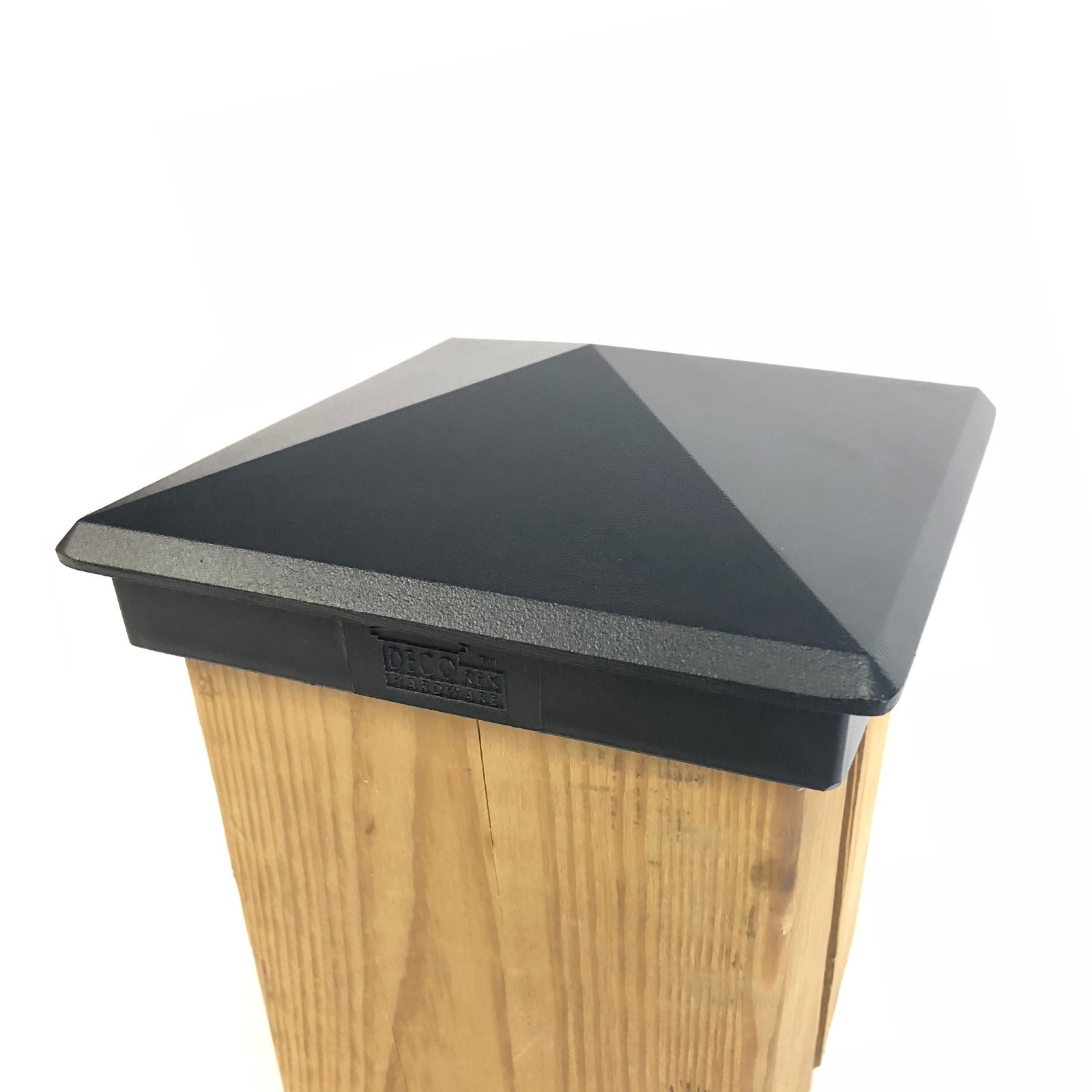 True 6" x 6" Heavy Duty Aluminium Pyramid Post Cap for Wood Posts - Black