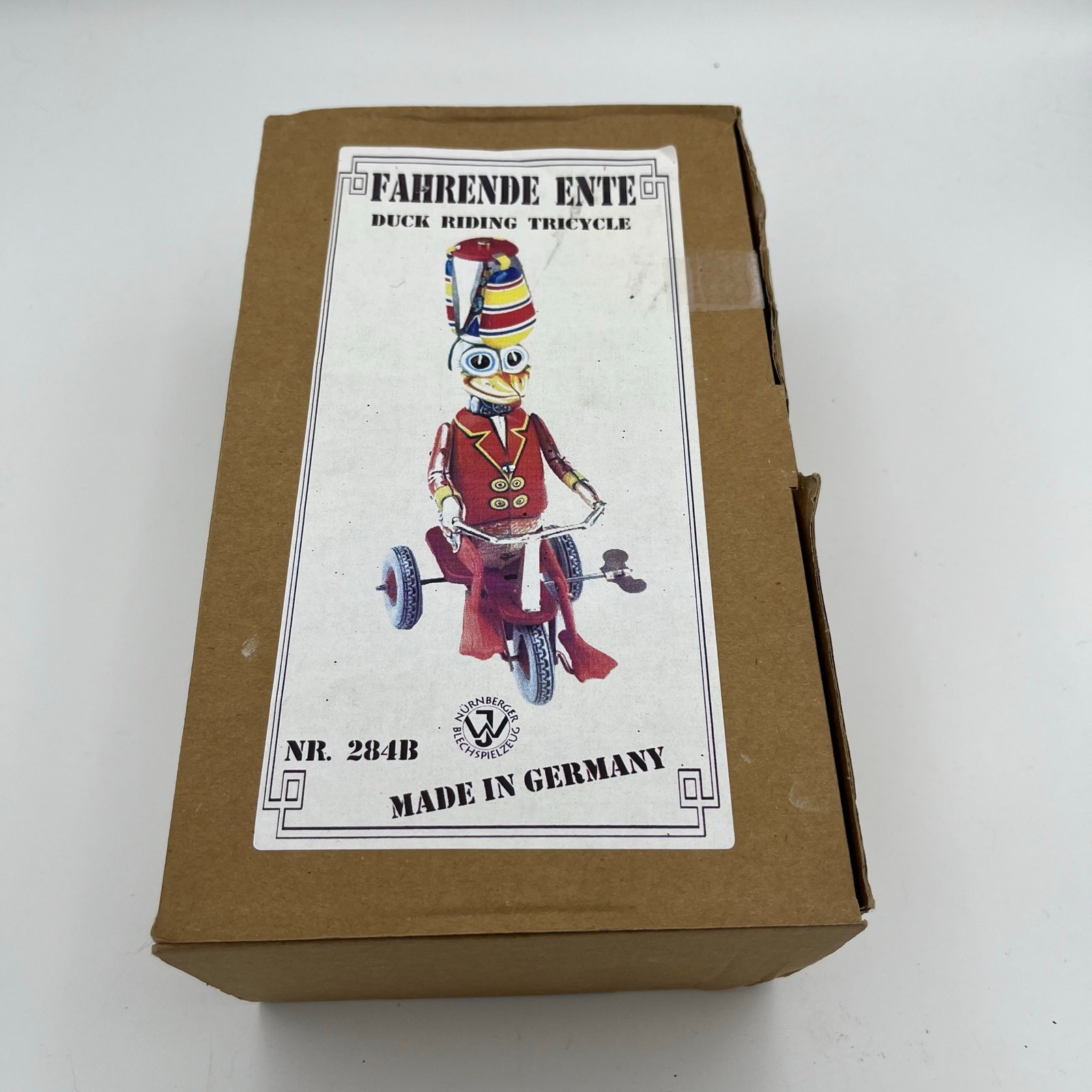 German Fahrende Ente Nurnberger Tin Toys Duck Riding Tricycle NR 284B