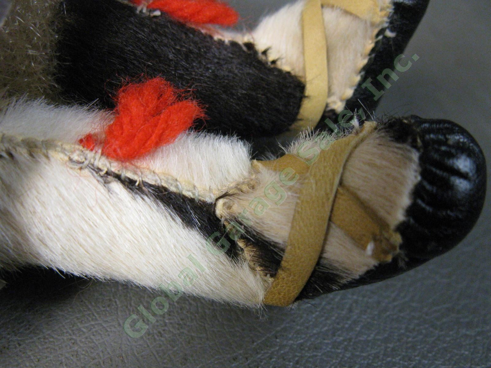 RARE VTG Antique Alaska Inuit Eskimo Male Doll Fur Leather Face Hide Skin Figure