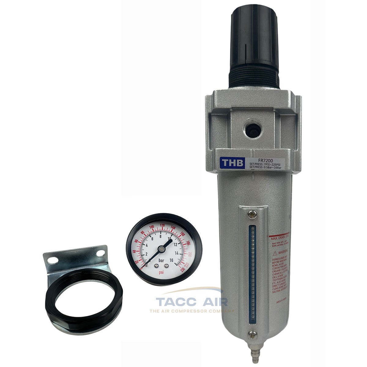 3/4" Compressed Air In Line Compressor Filter & Regulator Combo Piggyback System