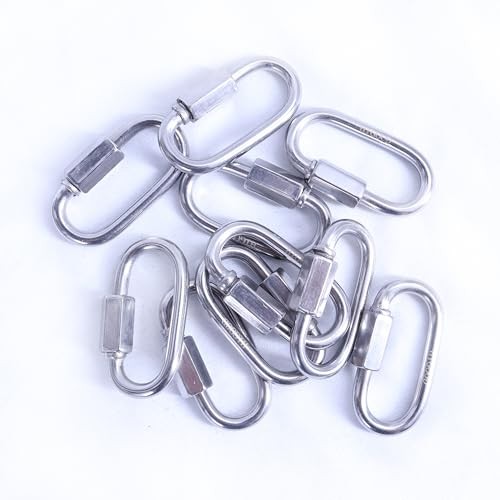1.7 Inch 304 Stainless Steel Carabiner and Stainless Steel Chain Quick 1.7inch
