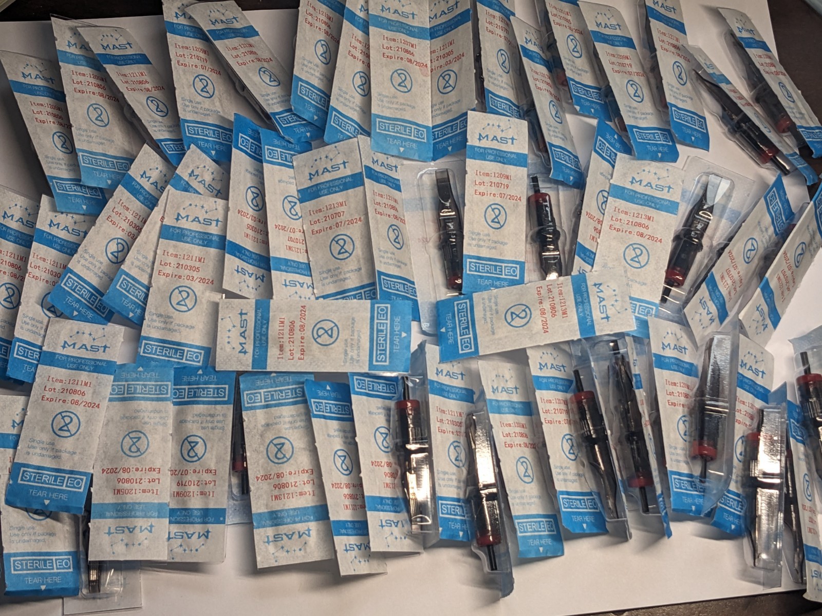 60x LOT MAST 1213M1  - Sterile Disposable Tattoo Nozzle Needle Tips and Tube 3/4