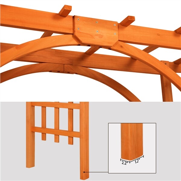 7ft Wooden Garden Arbor Arches Trellis for Wedding Party Climbing Plant Outdoor