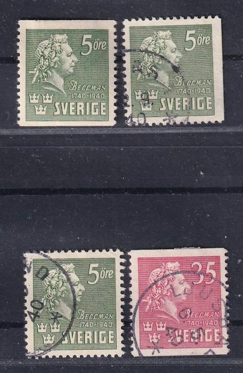 Sweden 1940 Michel 277-278 Carl Michael Bellman. Used