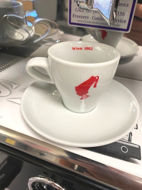 Espresso/ Julius Meinl White ME01-3B / Porcelain 6 Cups & 6 Plates Set / 2.9 Oz