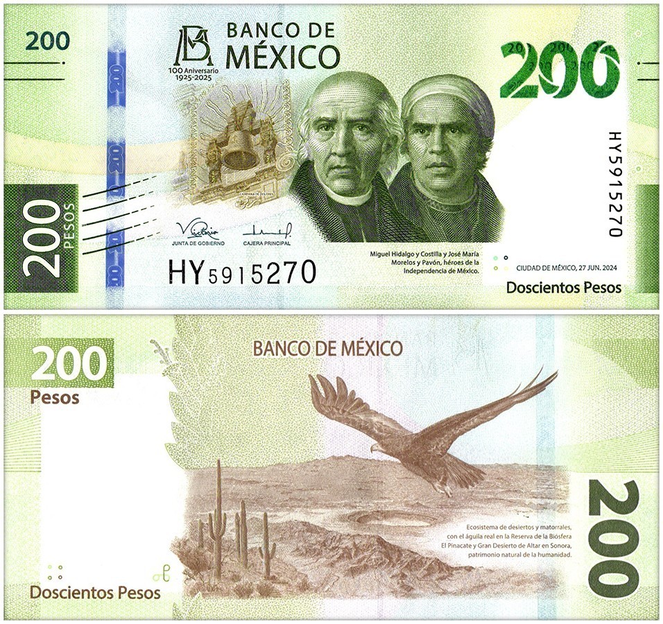 Mexico 50-1000 Pesos 5 Pieces Set, 2024-2025, P-138-142, UNC Commemorative