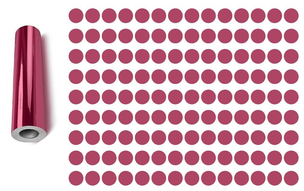 Dots Round Vinyl Color Coded Inventory Label Chrome Pink 1/4 Inch Stickers