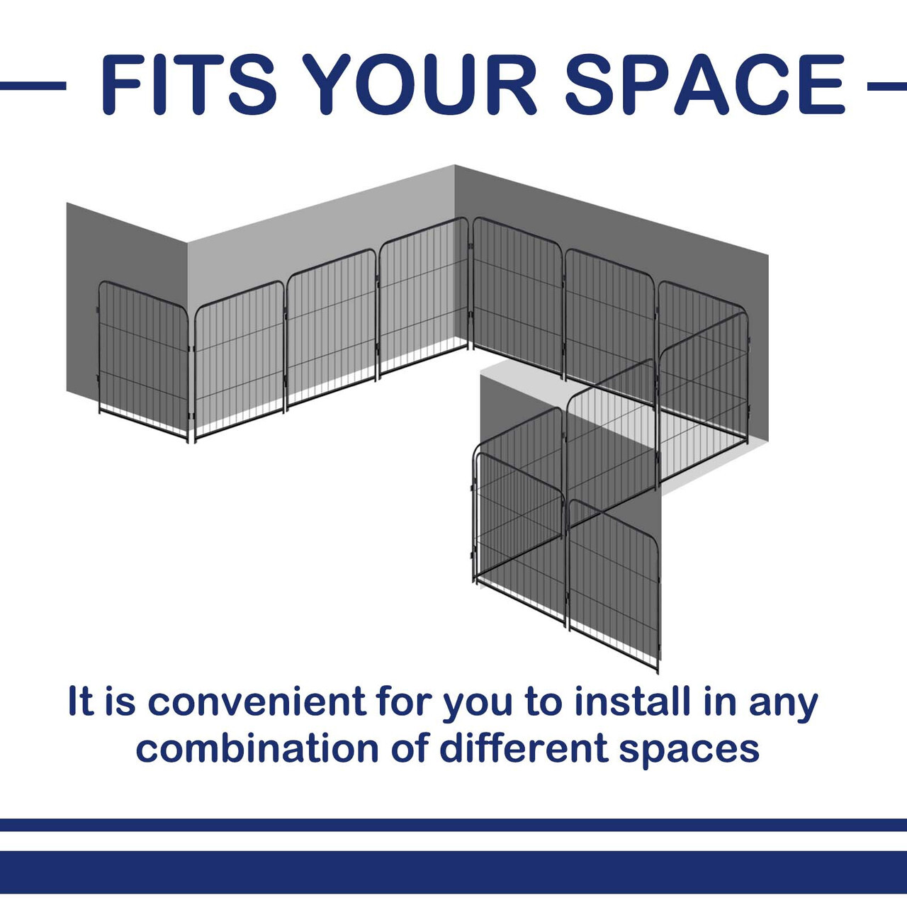 Dog Playpen 16 Panels Pet Fence Metal 24" Exercise Pen Puppy Playpen Out/Indoor