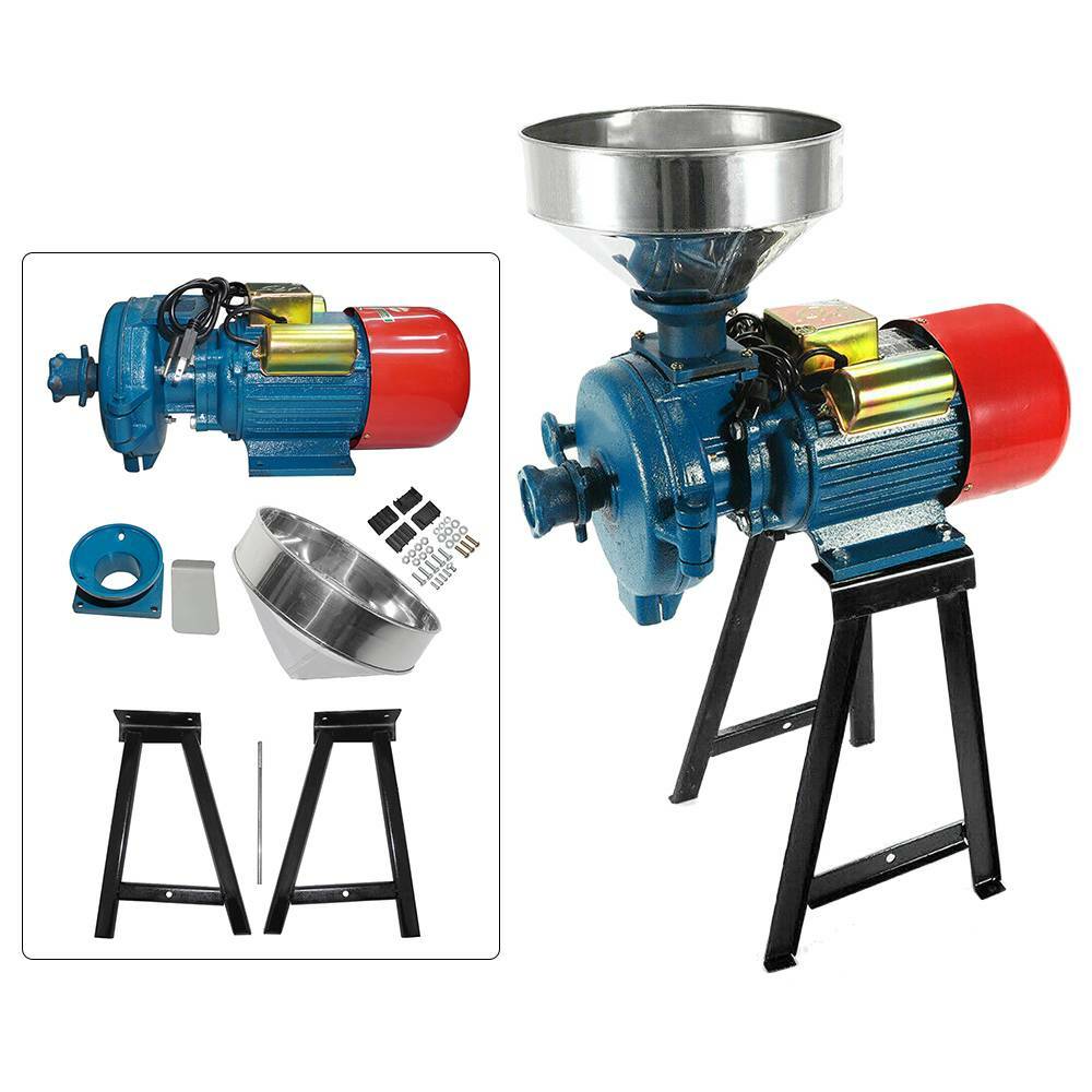 110V Electric Grinder Mill Grain Corn Wheat Feed/Flour Wet&Dry Cereal Machine