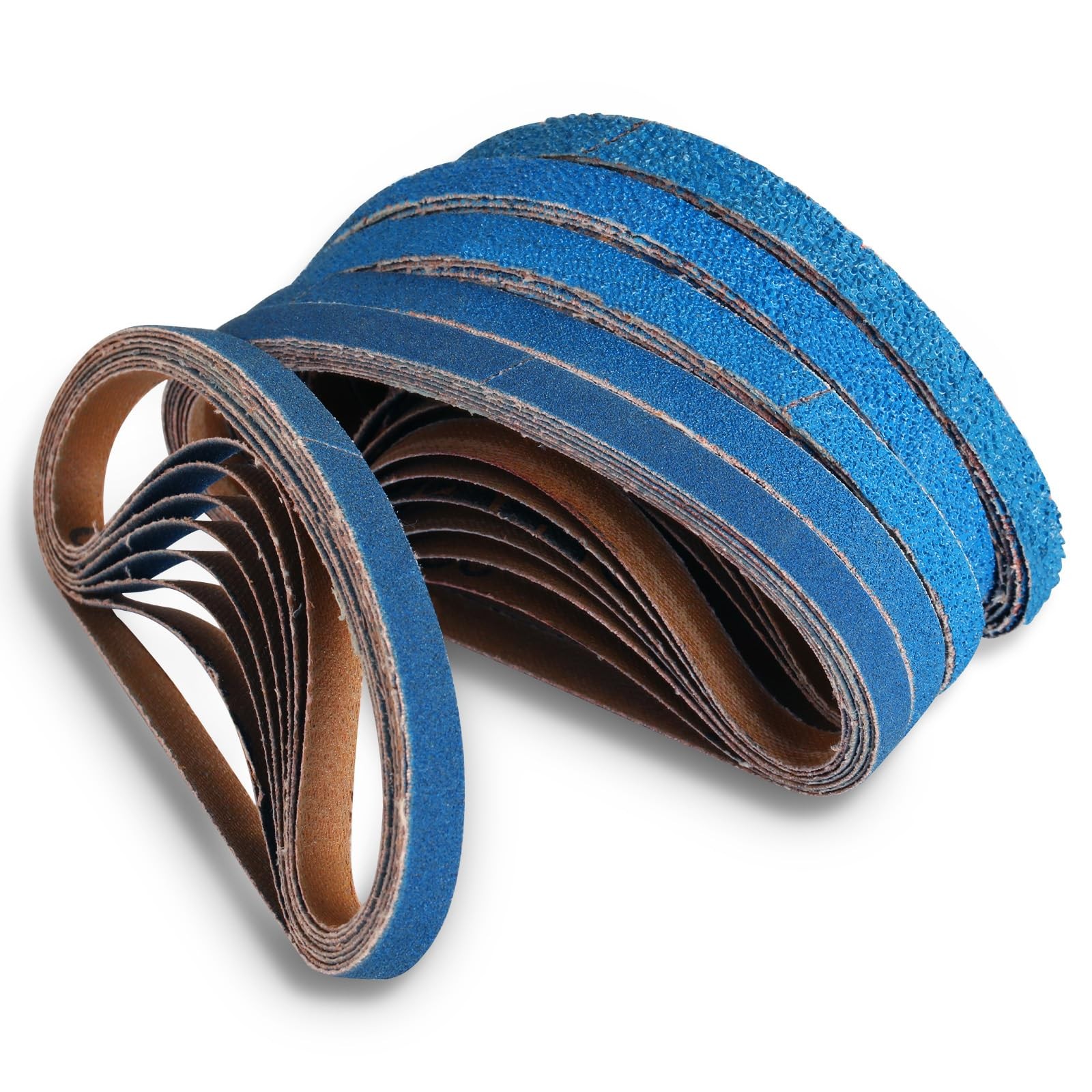 3/8 x 13 Inch Zirconia Sanding Belts, 42 Pcs 7 Each of 40/60/80/120/180/240 A...