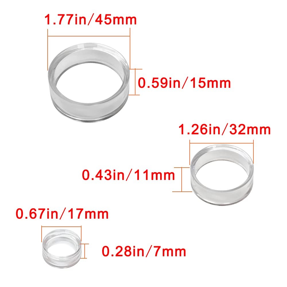 TERDEWE 48pcs Clear Sphere Stand, Ball Stand Holder Rings - 3 sizes / 48 PCS