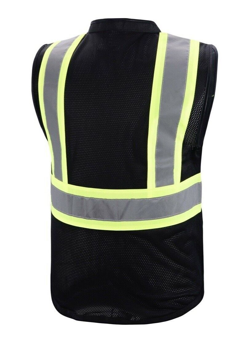 Supervisor Black Two Tones Safety Vest, ANSI/ ISEA Photo ID Pocket (802BK)