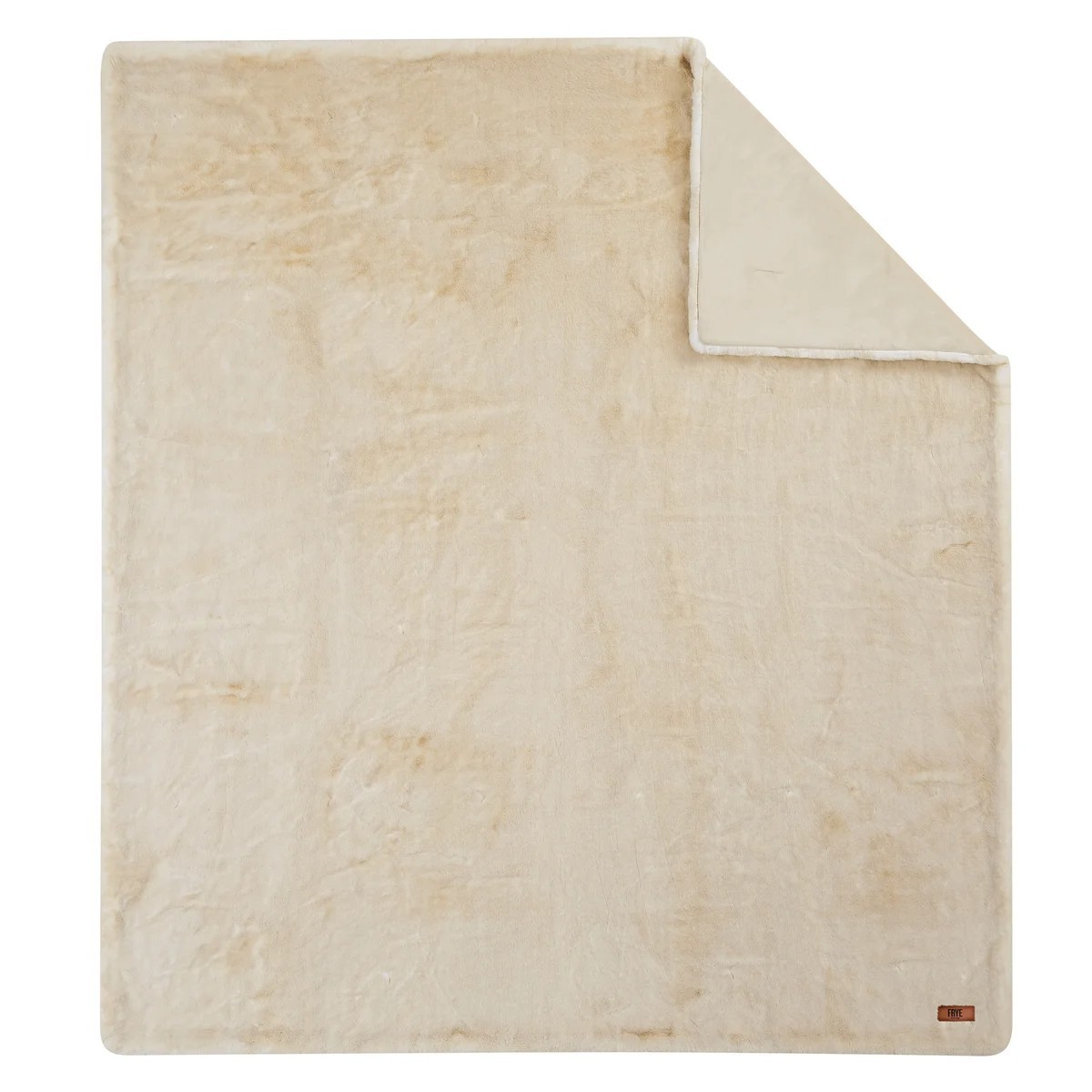 FRYE Luxe Faux Fur Luxury Throw, Reversible 60" X 70" Beige 1796169 Silky Soft