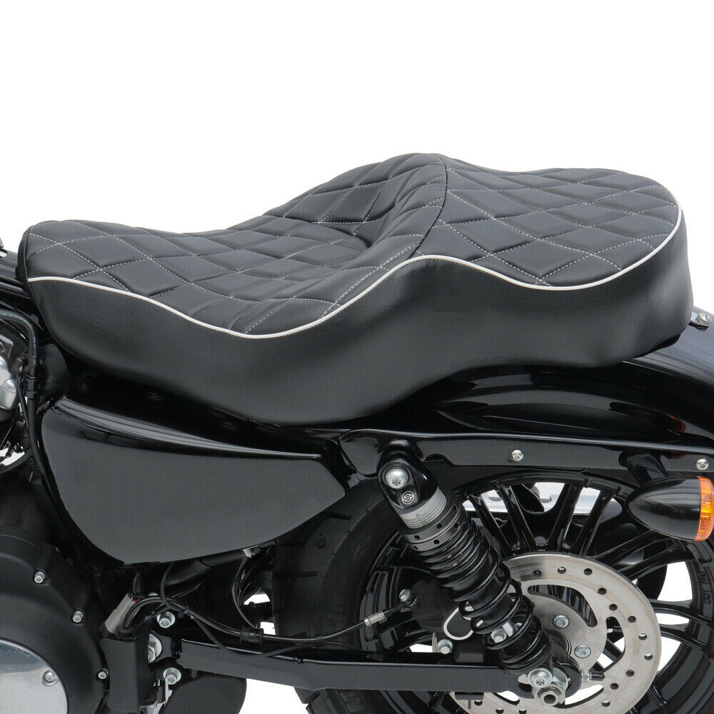 Rider Driver Passenger Seat 2 Up for Harley Sportster XL 883 1200 Iron 48 72 04+