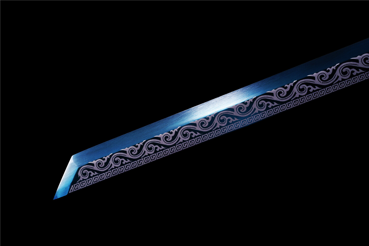 Sharp Blue Ninja Sword Straight Functional Broadsword Japanese Katana 1095Steel