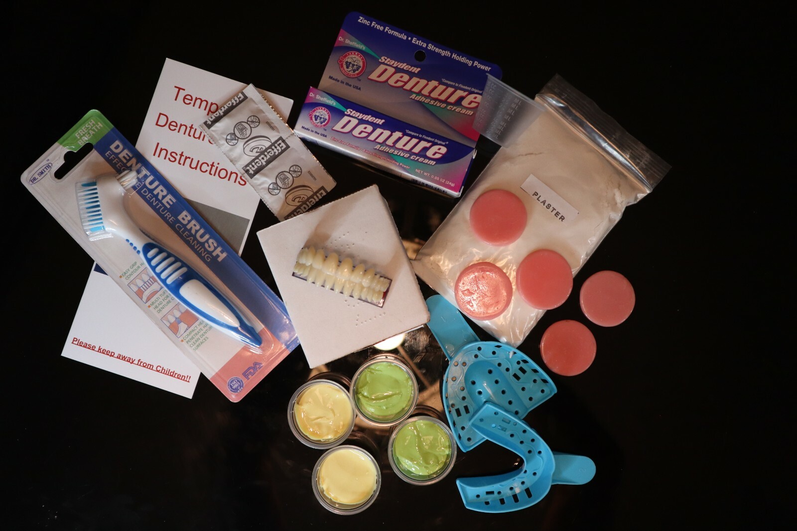 DIY Denture Kit full upper/ full lower False Dentures teeth Home Made Dentures