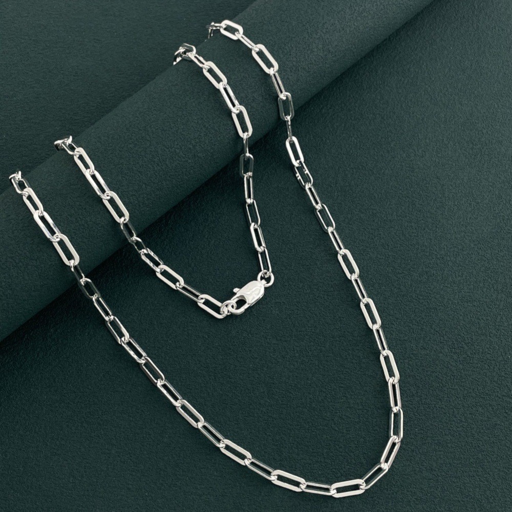 925 Sterling Silver 4mm Paperclip Link Chain Necklace Unisex #N277