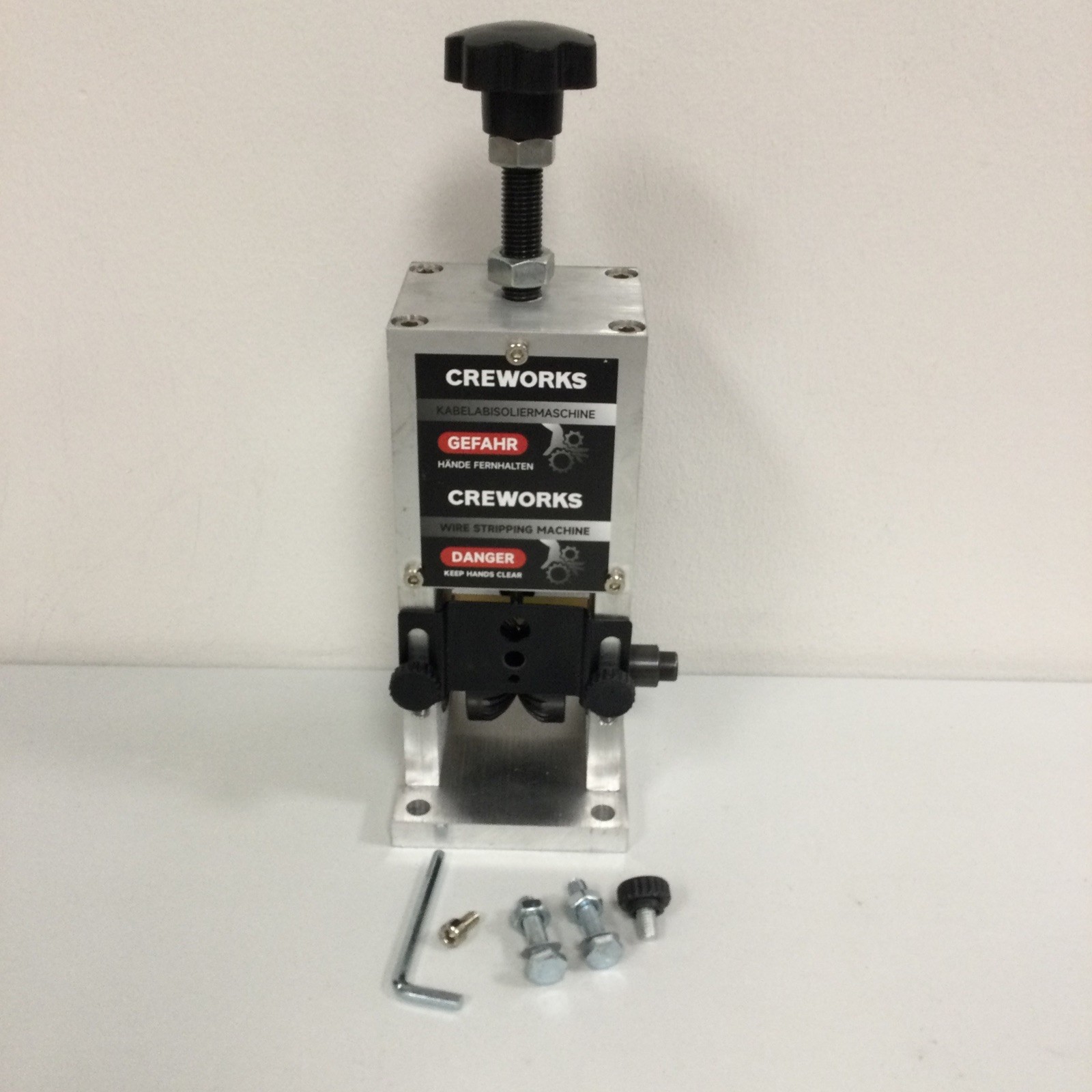 Creworks Manual Wire Stripper Machine – 0.06″–1″ Drill-Powered Cable (READ)