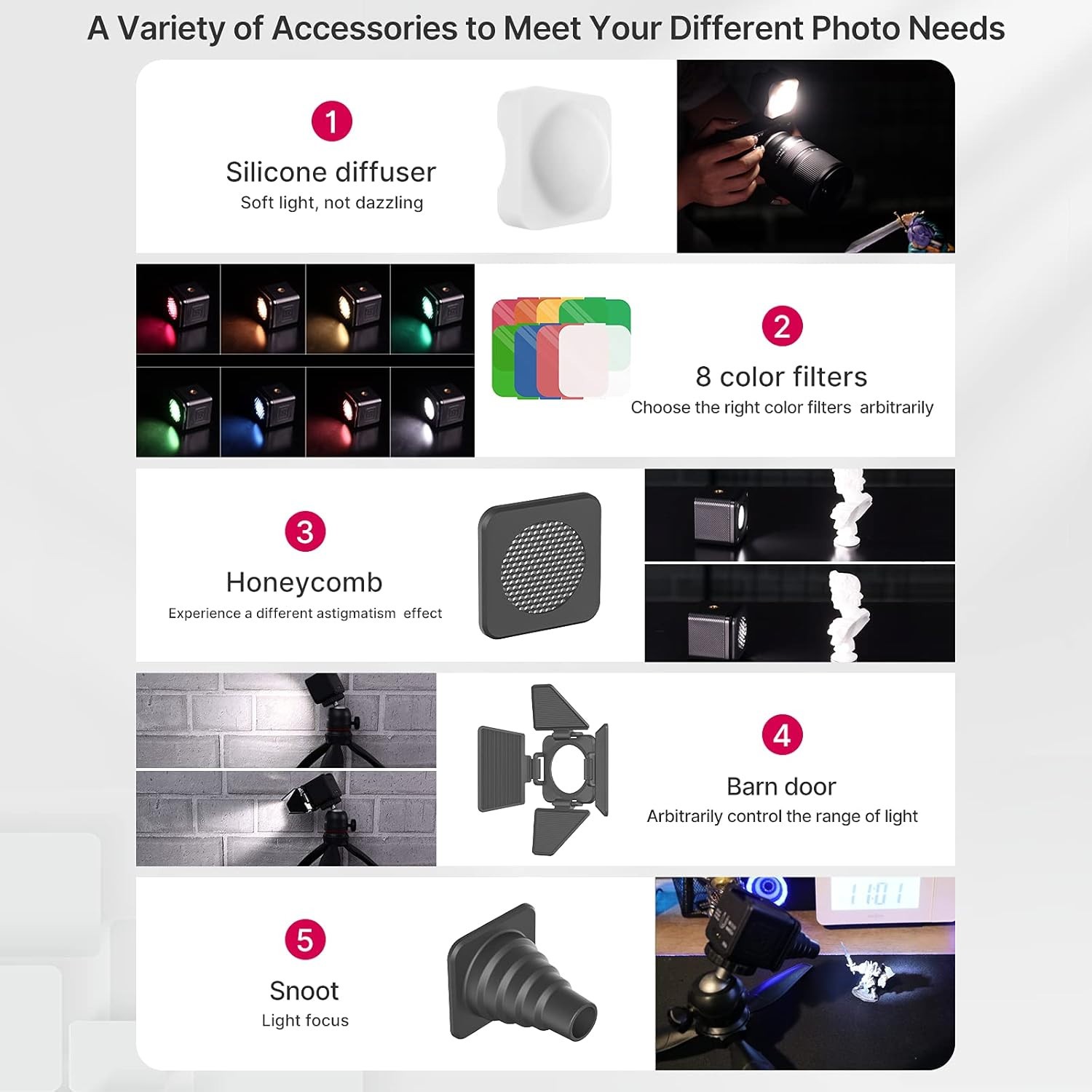 ULANZI LED Video Light Waterproof IP68 Camera fill Lighting Kit Cube Dimmable