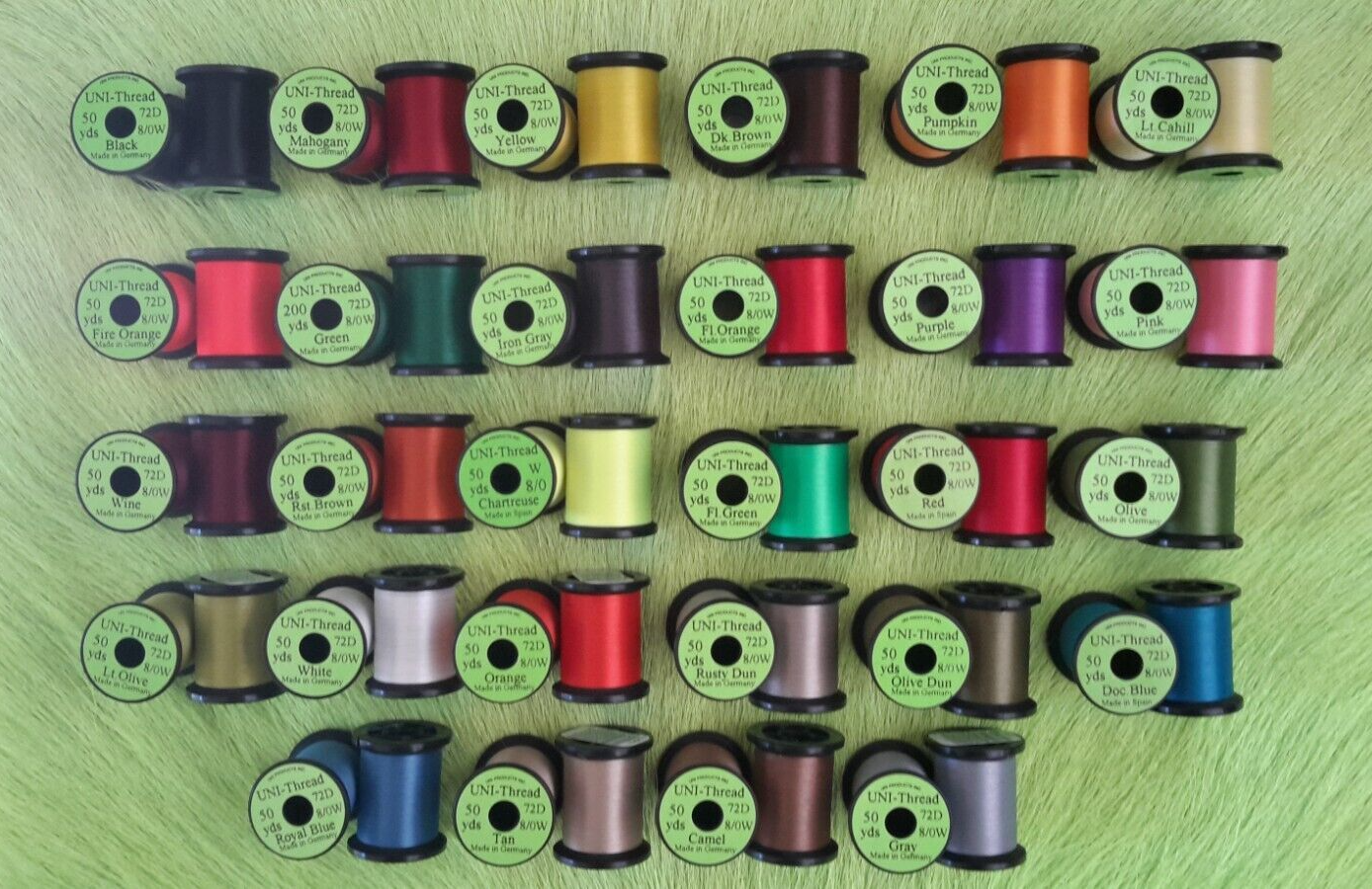 Fly Tying Thread Uni- thread (28) Spool Combo) Size 8/0 50 yard spools, 72 Den.